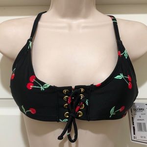 New California Sunshine Print Swim Top Size S